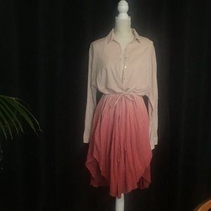 Free People Cotton Asymmetric Skirt Shirtdress